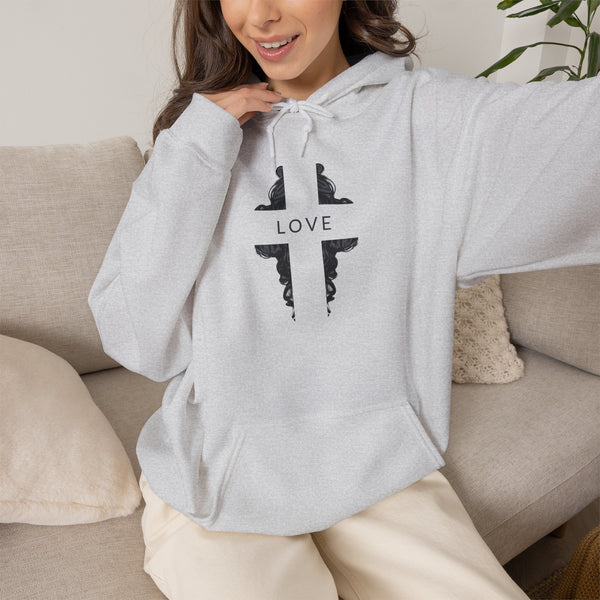 Love Cross -  Heavy Blend Christian Hoodie