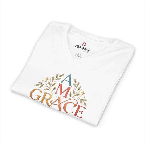 Amazing Grace – V-Neck Christian Tee - Graphic Collection