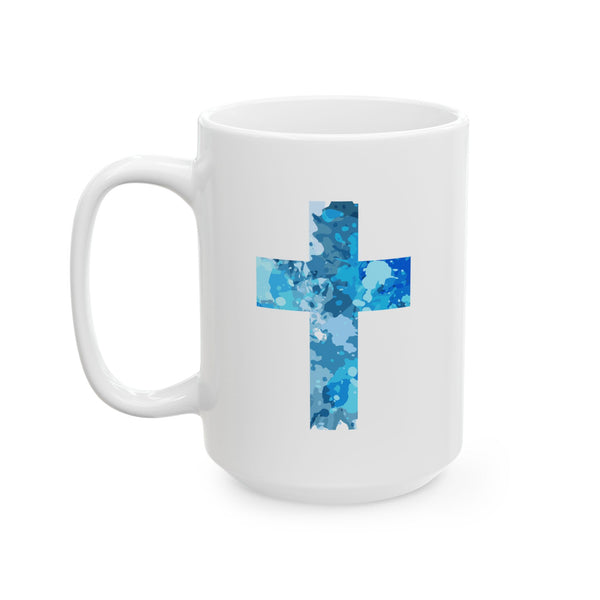 Living Water Cross Ceramic Mug (11oz/15oz)