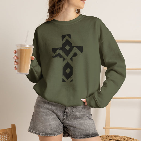 Pattern Cross Sweatshirt — Christian Crewneck