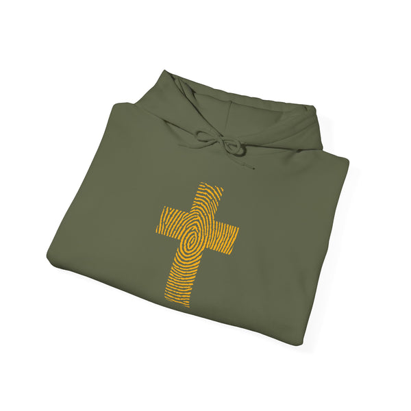 Fingerprint Cross - Heavy Blend Christian Hoodie