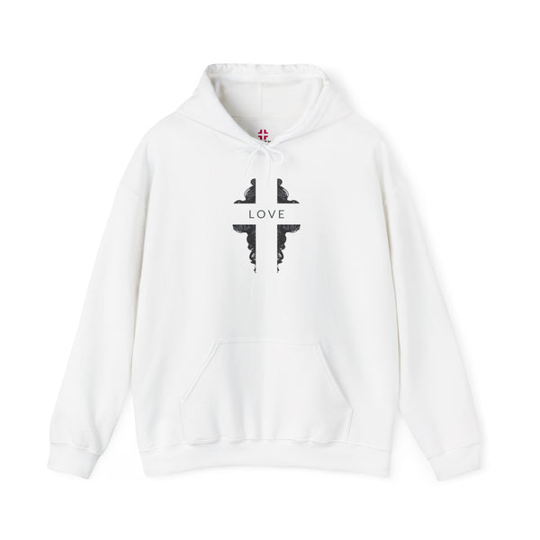 Love Cross -  Heavy Blend Christian Hoodie