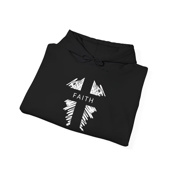 Faith Cross - Heavy Blend Christian Hoodie