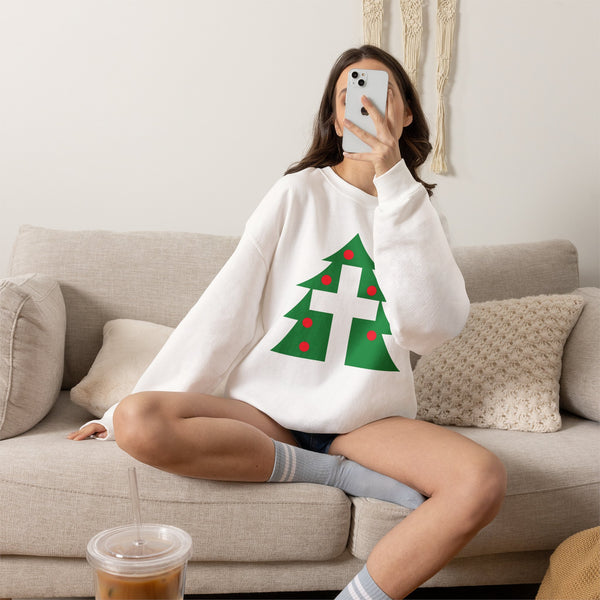 Christmas Cross — Christian Crewneck Sweatshirt