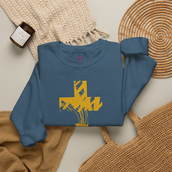 Gold Cross - Crewneck Christian Sweatshirt