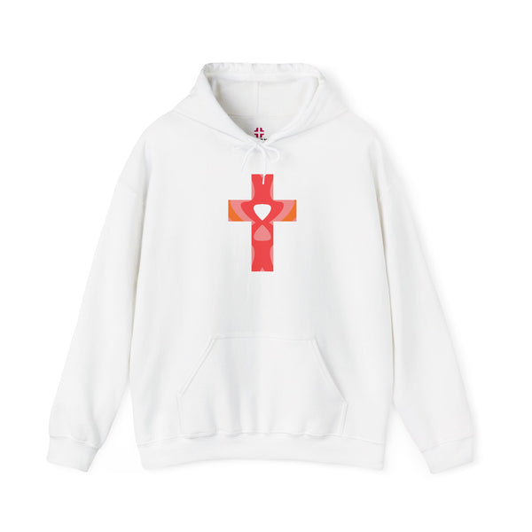Open Heart Cross - Heavy Blend Christian Hoodie