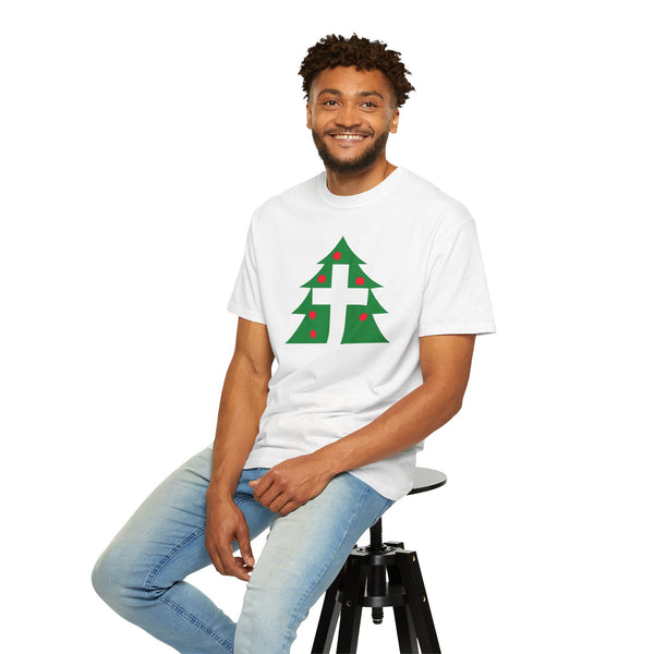 Christmas Cross - Unisex Garment-Dyed T-shirt