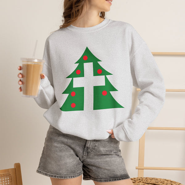 Christmas Cross — Christian Crewneck Sweatshirt
