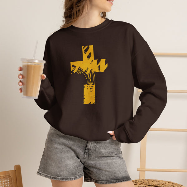 Gold Cross - Crewneck Christian Sweatshirt