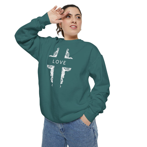 Love Cross Sweatshirt — Christian Crewneck
