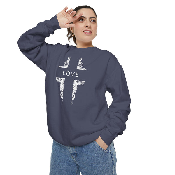 Love Cross Sweatshirt — Christian Crewneck