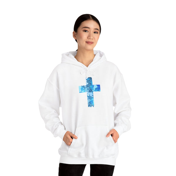 Living Water Cross - Heavy Blend Christian Hoodie