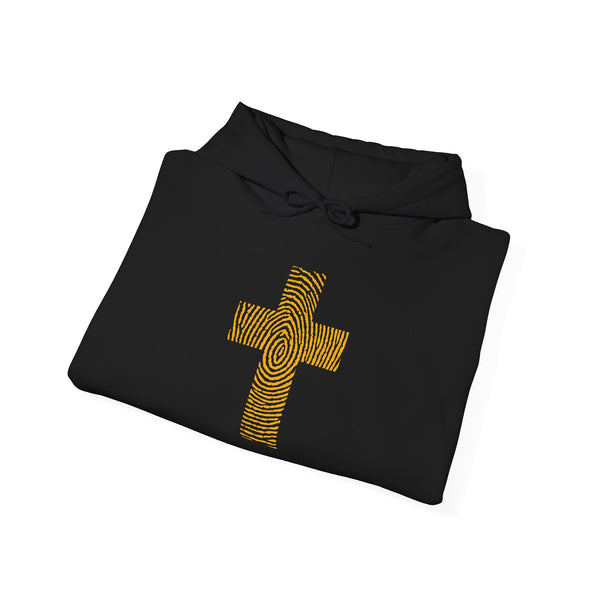 Fingerprint Cross - Heavy Blend Christian Hoodie