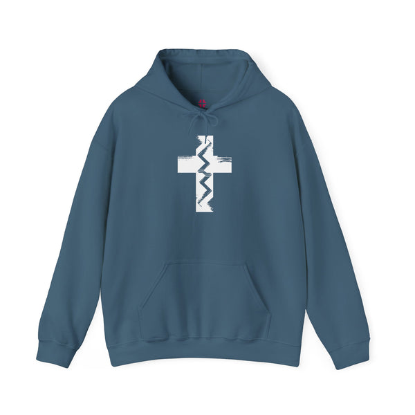 Fault Line Cross - Heavy Blend Christian Hoodie