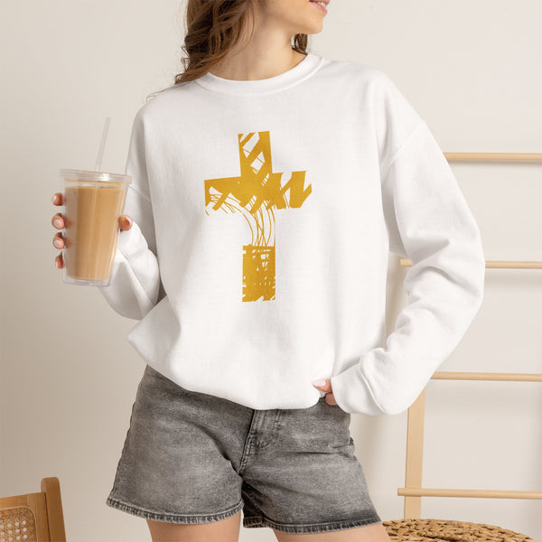 Gold Cross - Crewneck Christian Sweatshirt