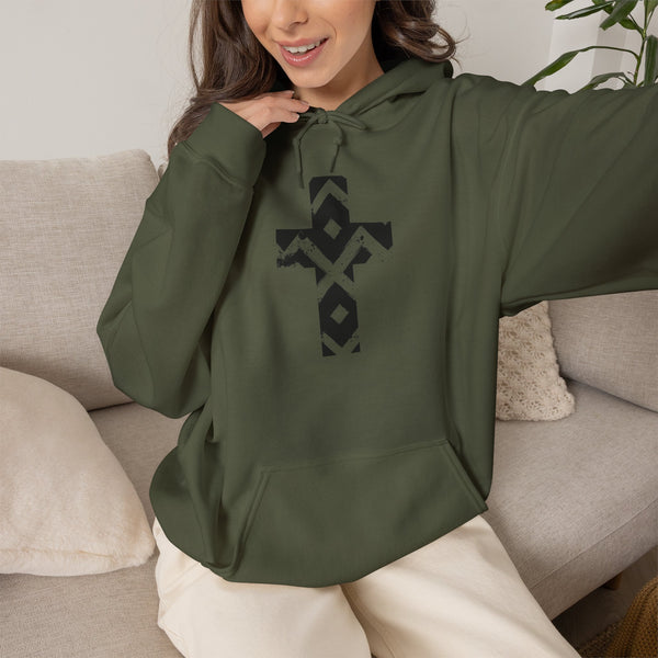 Pattern Cross - Heavy Blend Christian Hoodie