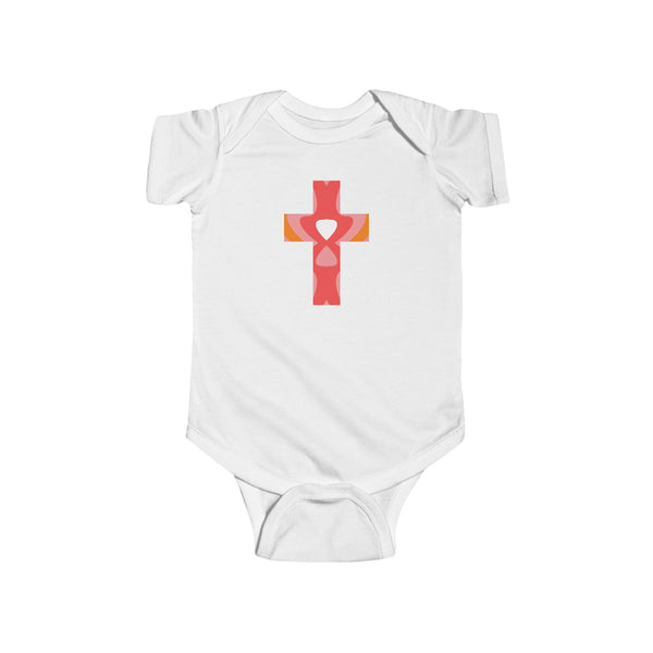 Open Heart Cross Onesie - Baby Cross Collection (Christening and Baptism Gift)