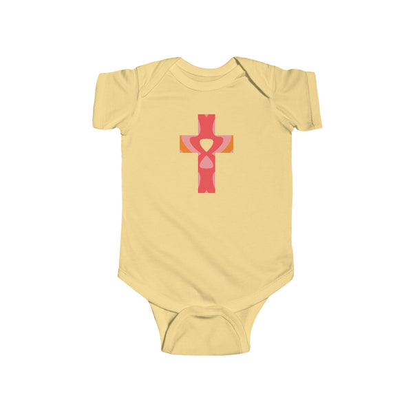 Open Heart Cross Onesie - Baby Cross Collection (Christening and Baptism Gift)