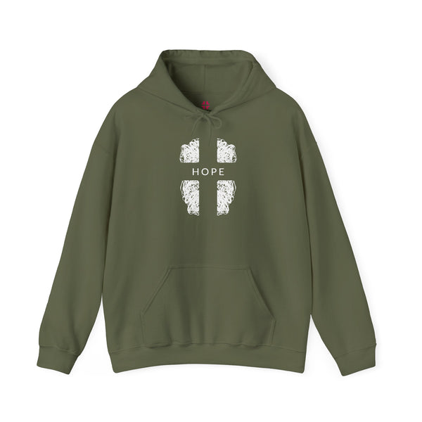 Hope Cross -  Heavy Blend Christian Hoodie